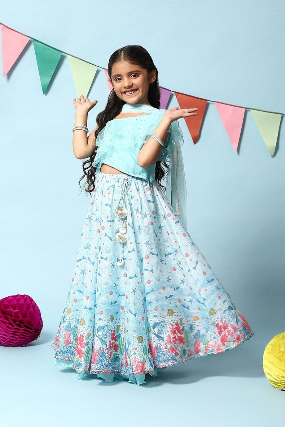 Pattu Lehenga For Baby Girl |Silk Ethnic Skirt And CropTop |The Nesavu –  The Nesavu